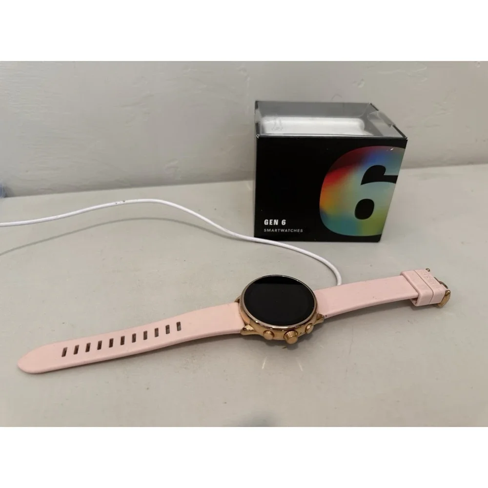 Fossil Gen 6 Smartwatch FTW4071 Rose Gold Pink 42mm Women Wear OS GPS Excellent